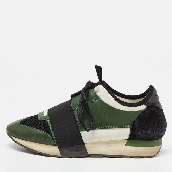 Balenciaga Green/black Leather And Mesh Race Runner Sneakers Size 38,All Products : American Fashion Style Bags On Sale